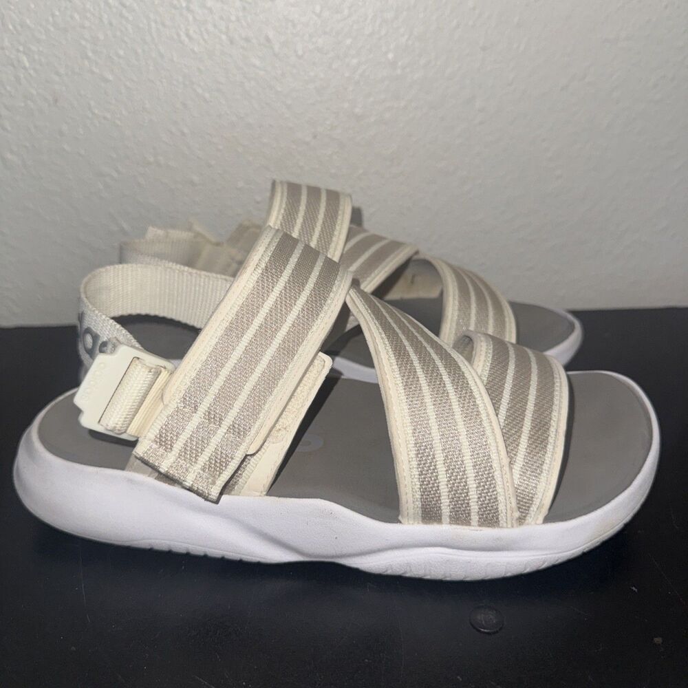 Adidas 90s Sandals Mens 7 Slingback White Hook & Loop Comfort Flats ART EG5133